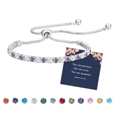 Fehki Silver Birthstone Bracelet