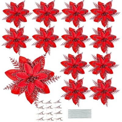 Leixi Artificial Poinsettia Set