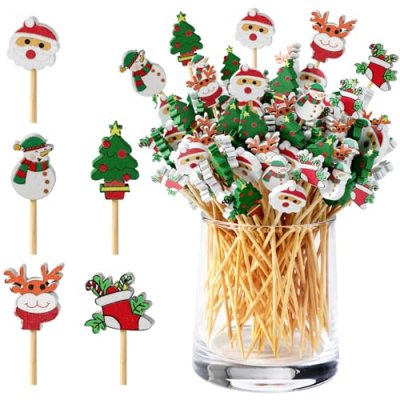 Bekeify 200PCS Christmas Cocktail Sticks 12CM…