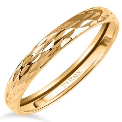 TJC Yellow Gold Diamond Cut Stackable Spinner…