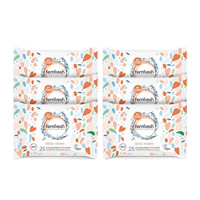 Femfresh Intimate Biodegradable Wipes - Pack of 6 x 25