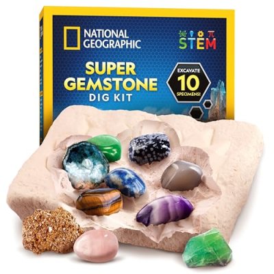 NATIONAL GEOGRAPHIC Gemstone Dig Kit – Dig Up 10…