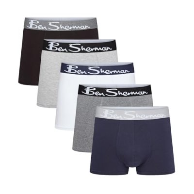 Ben Sherman Mens Poderick 5 Pack Boxer Shorts…