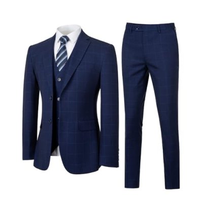 Men's Plaid Three-Piece Suit