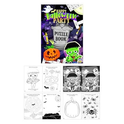 Henbrandt 24 x Mini Halloween Puzzle Books for…