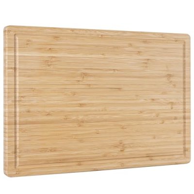 Vencier Organic 2-in-1 Bamboo Chopping Board:…