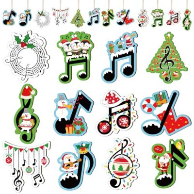 Menkxi 48 Pcs Christmas Music Note Ornaments for…
