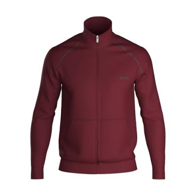 BOSS Mens Mix and Match Full Zip Fleece Top Dark…