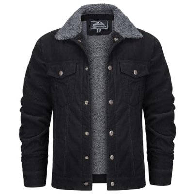KEFITEVD Mens Corduroy Jacket Winter Warm…