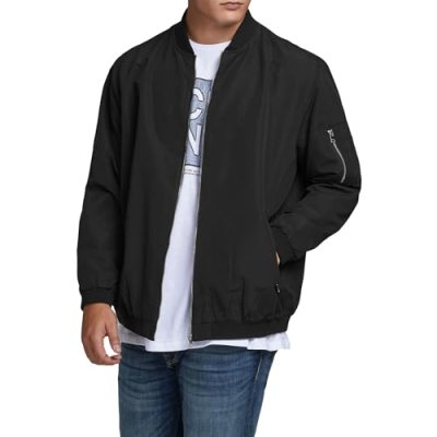 JACK & JONES Mens Rush Bomber Jacket Plus Size…