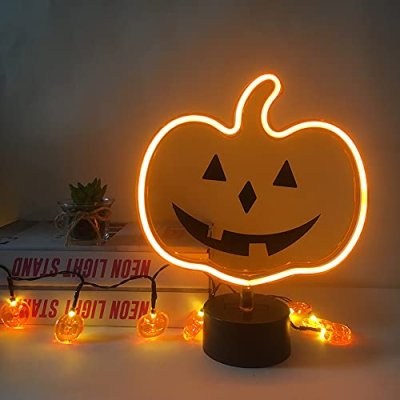 AOSCTELF Neon Pumpkin Sign