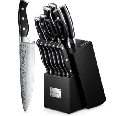 D.Perlla Knife Set, 14 Pieces Kitchen Knife Set…