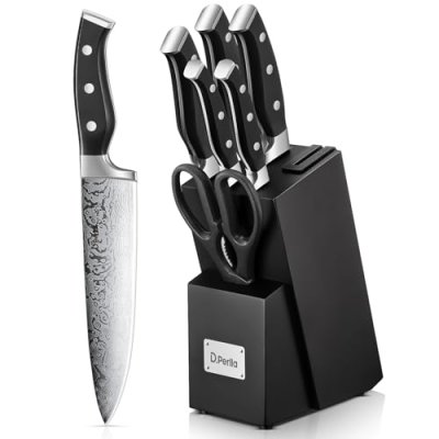 D.Perlla Knife Set, 7 Pieces Kitchen Knife Set…