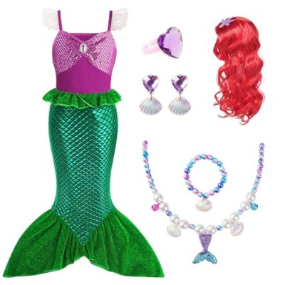 AOOWU Mermaid Costume Kids, Princess Mermaid…