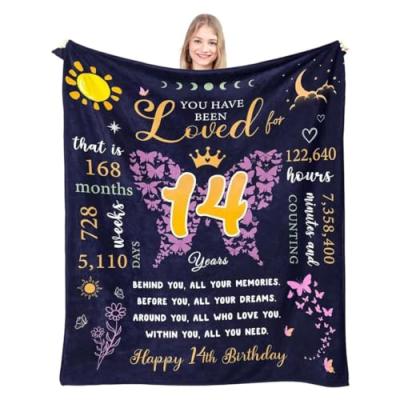 Personalised 14th Birthday Flannel Blanket