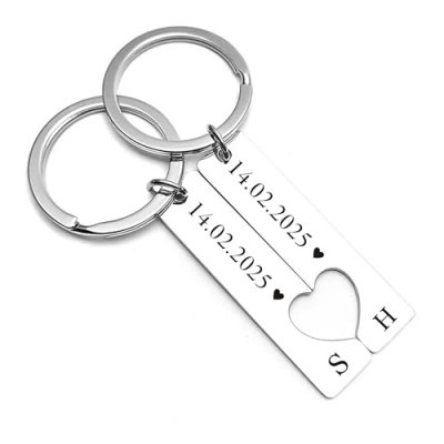 Personalised Heart Keyrings