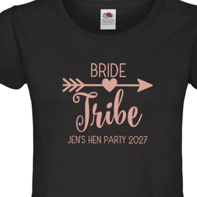 Personalised Hen T-Shirt Bride Tribe Rose Gold…