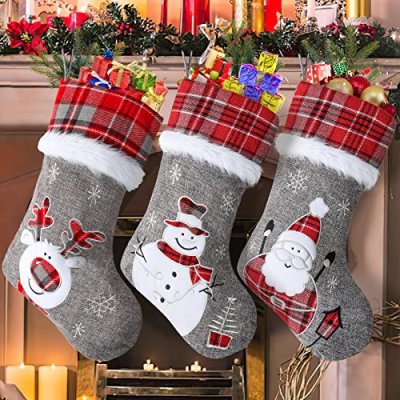 LOMOHOO Personalised Christmas Stockings Set of 3…