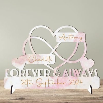 Personalised Infinity Heart Wedding Anniversary Sign