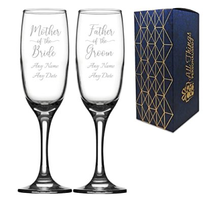 Personalised Engraved Wedding Champagne Set of…