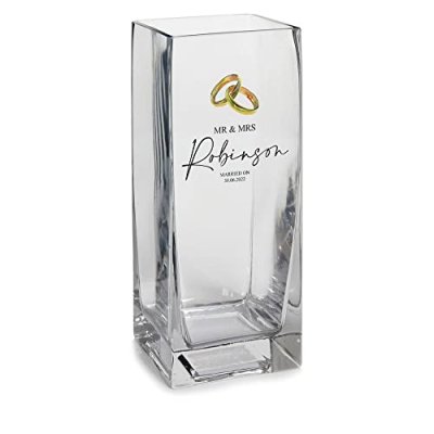 Personalised Mr and Mrs Wedding Flower Vase Gift…