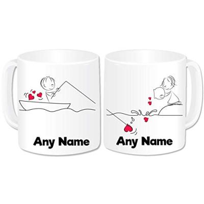 Personalised Mr and Mrs Mugs Set