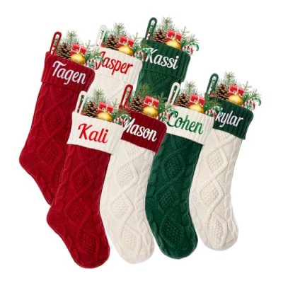 Personalized Christmas Stockings，Large Knitted…