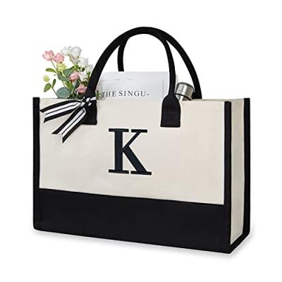 TOPDesign Initial Canvas Tote Bag