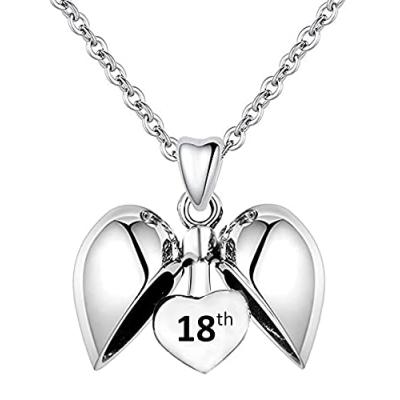 LSDesigns 18th Birthday Heart Necklace in 925 Sterling Silver