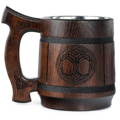 Teslyar Viking Beer Mug Tankard for Men - 0.6…