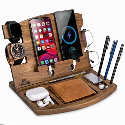 Teslyar Wooden Phone Docking Station