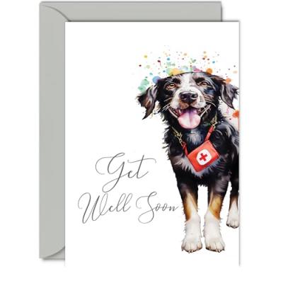 Get Well Soon Cards - Cute Dog Design