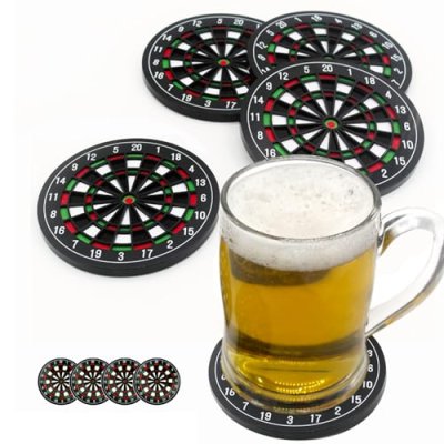 MEDOYOH Set of 4 Dartboard Drinks Coasters, Non…