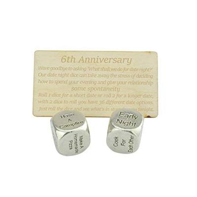Metal Date Dice for Anniversary Night