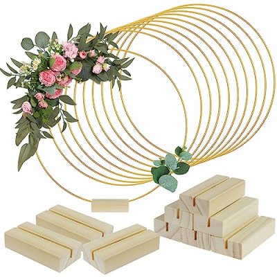 Metal Floral Hoop Set