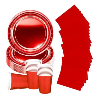 Metallic Red Tableware Set