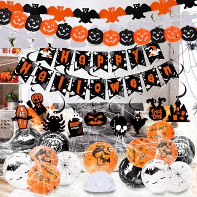 Reusable Happy Halloween Kit - Banner, Garland,…