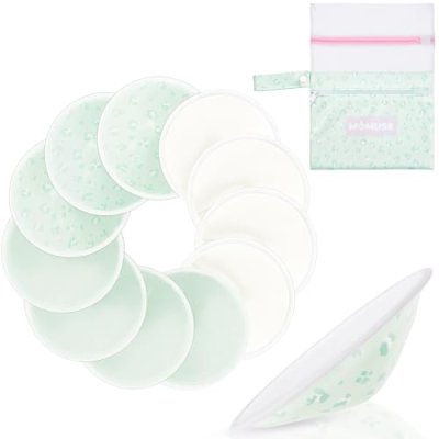 MOMUSE Reusable Nursing Pads 12 Pack,Soft 4…