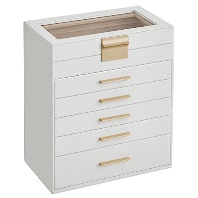SONGMICS Jewellery Box with Glass Lid