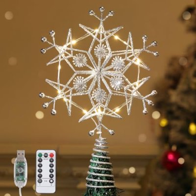 Lewondr Christmas Tree Topper, Metal Frame…
