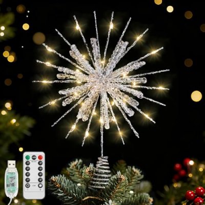 Lewondr Snowflake Tree Topper