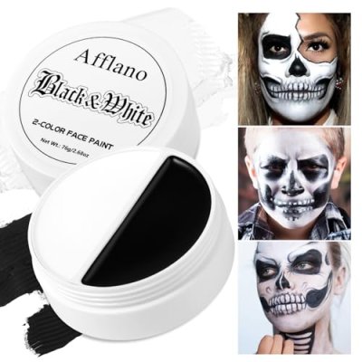 Afflano Black White Face Paint 76g, Cream Black…
