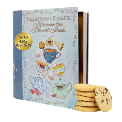 Afternoon Tea Book Biscuit Tin Gift - Christmas…