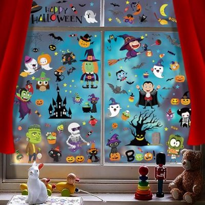 Shabeli 173PcsHalloween Window Clinas, 9 Sheets…