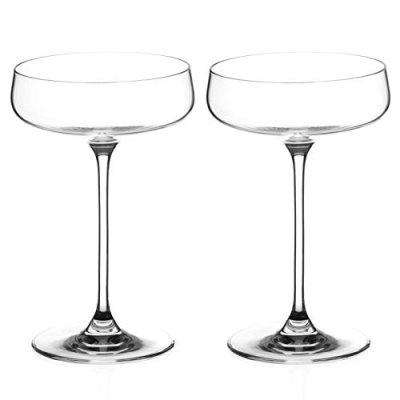 DIAMANTE Champagne Cocktail Saucers Pair - ‘Auris…