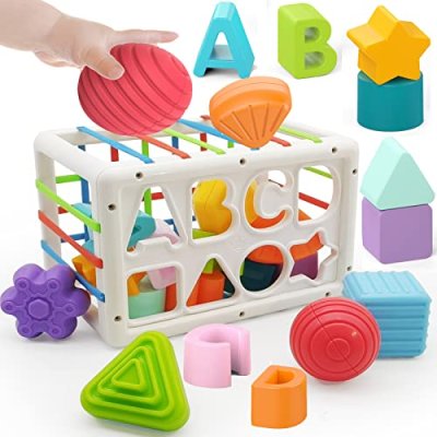 DQMOON Shape Sorter Cube for Babies