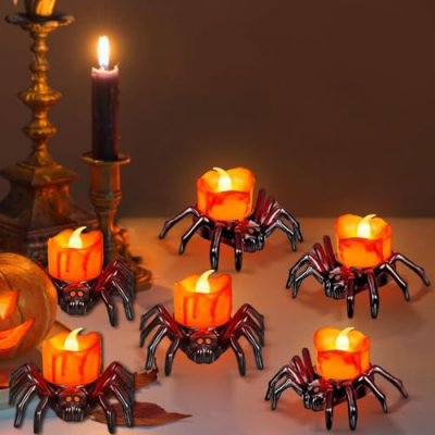 Charfia Flameless Halloween LED Tea Lights
