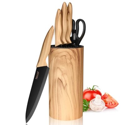 hecef 6 Piece Kitchen Knife Set – Stainless Steel…