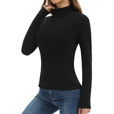 DDOBB Thermal Turtle Neck Tops for Women Fleece…