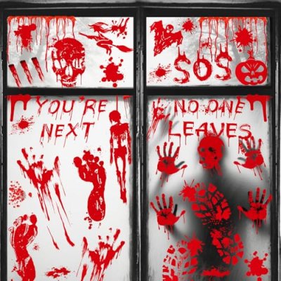 AhfuLife 108Pcs Halloween Window Stickers, 9…